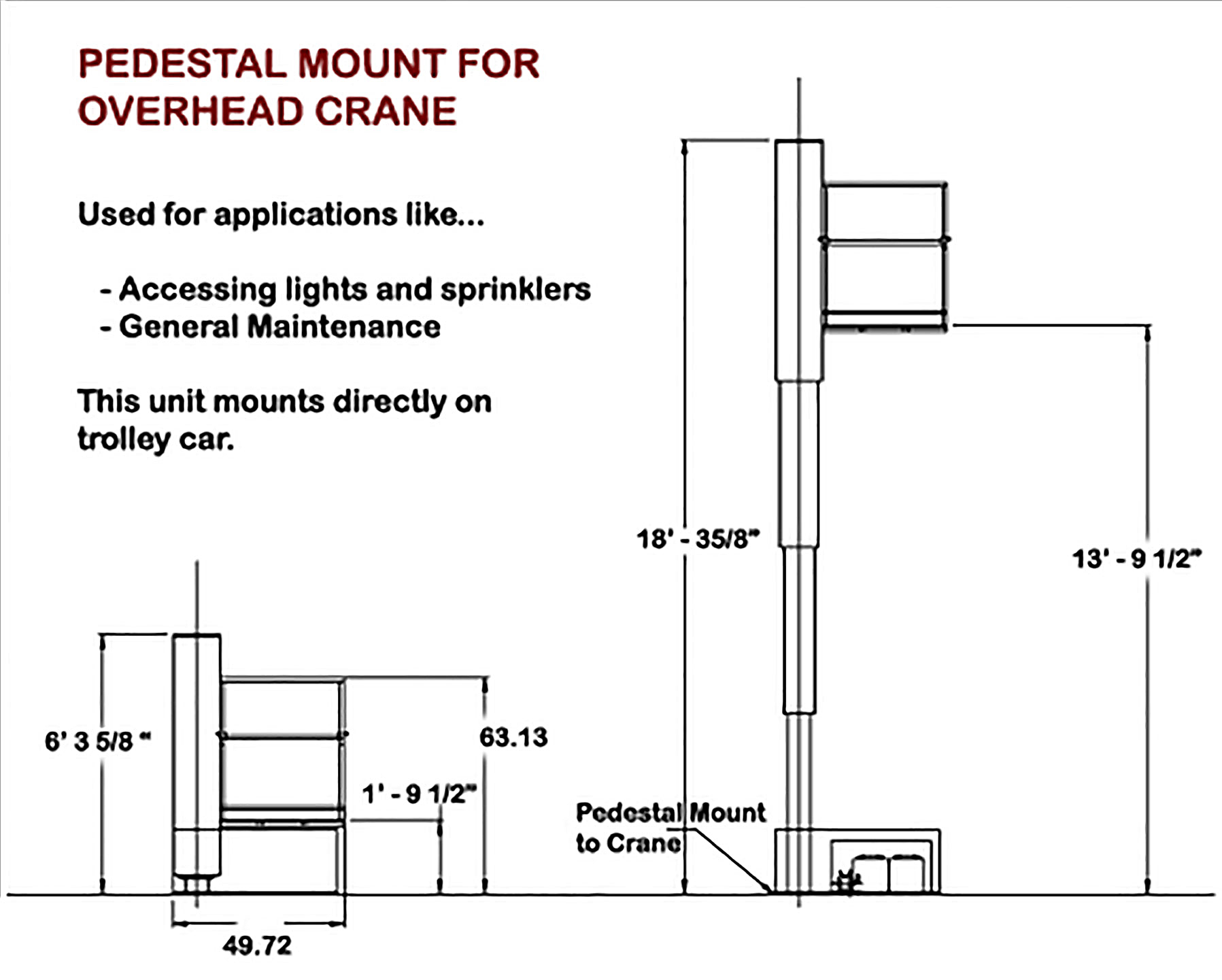 Pedestal Mount For Overhead Crane